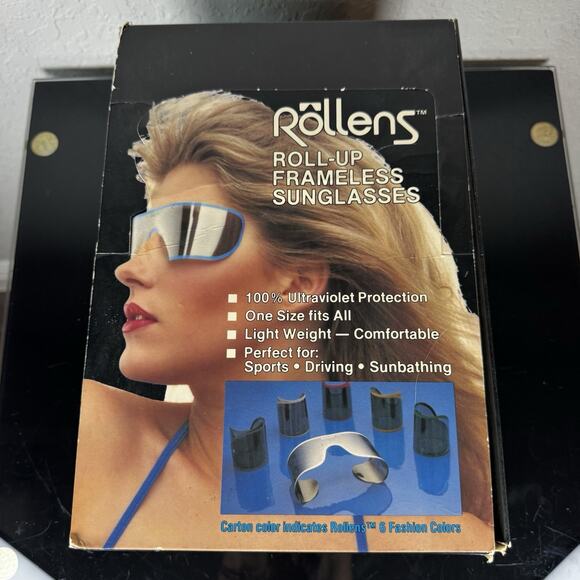 VTG Rollens Roll-Up Frameless Sunglasses 48 Pair Store Display NOS Deadstock 80s main image 8
